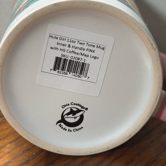 NWT Hula Girl Coffee Hawaii White Pink Coffee Mug 11 Ounces - Picture 6 of 6